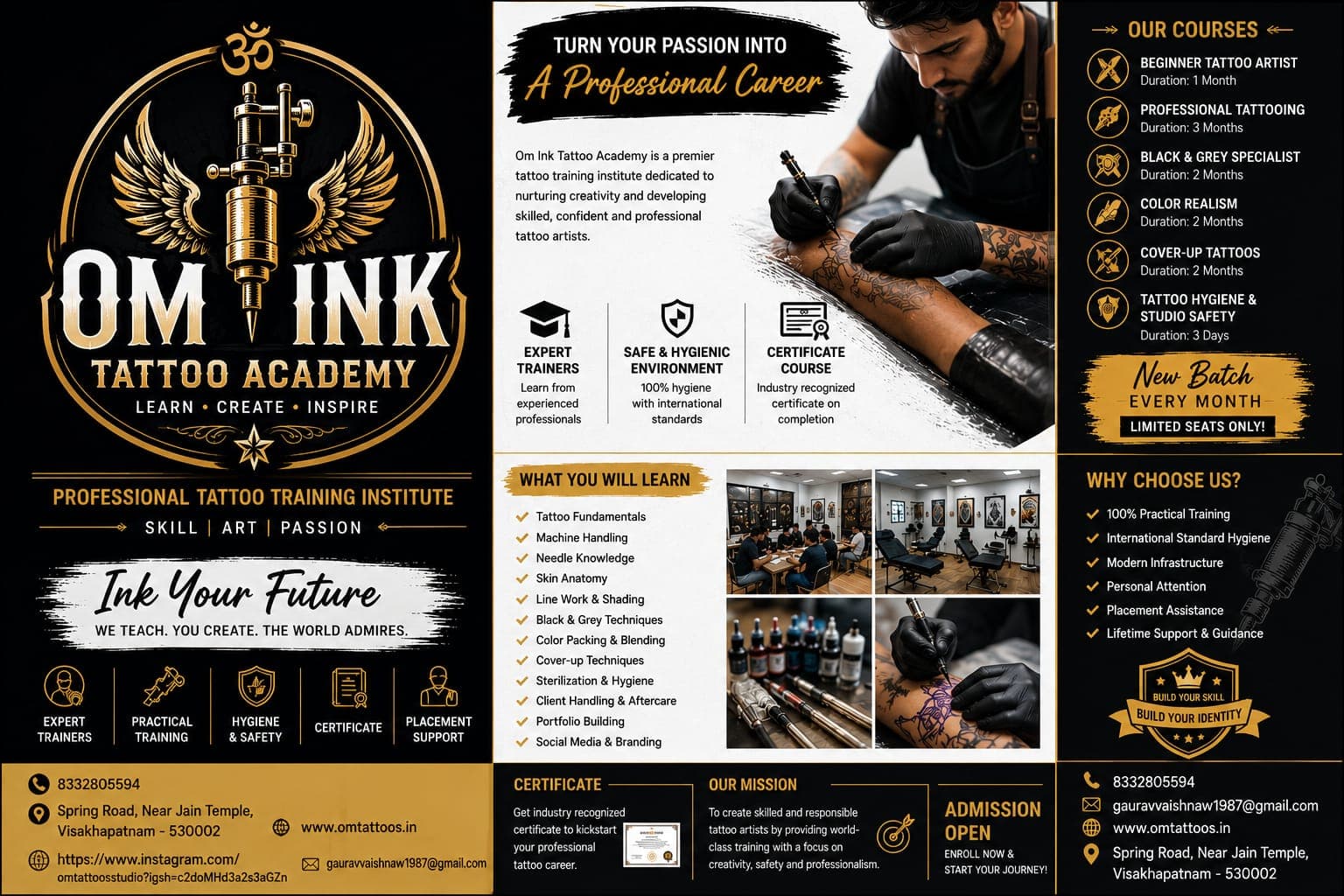 Om Ink Tattoo Academy Brochure